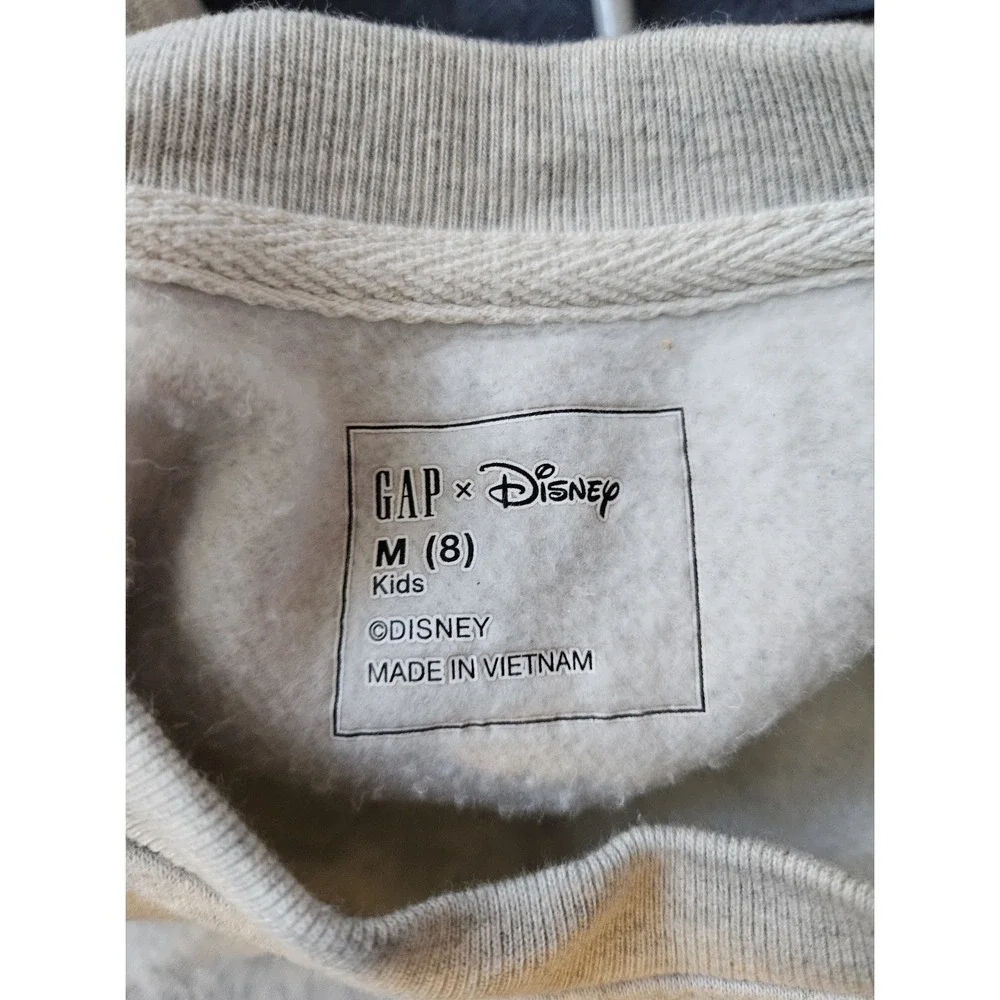 GAP × Disney Kids Minnie Mouse Sweatshirt Gray‎ Size M(8) Metallic Logo Crewneck